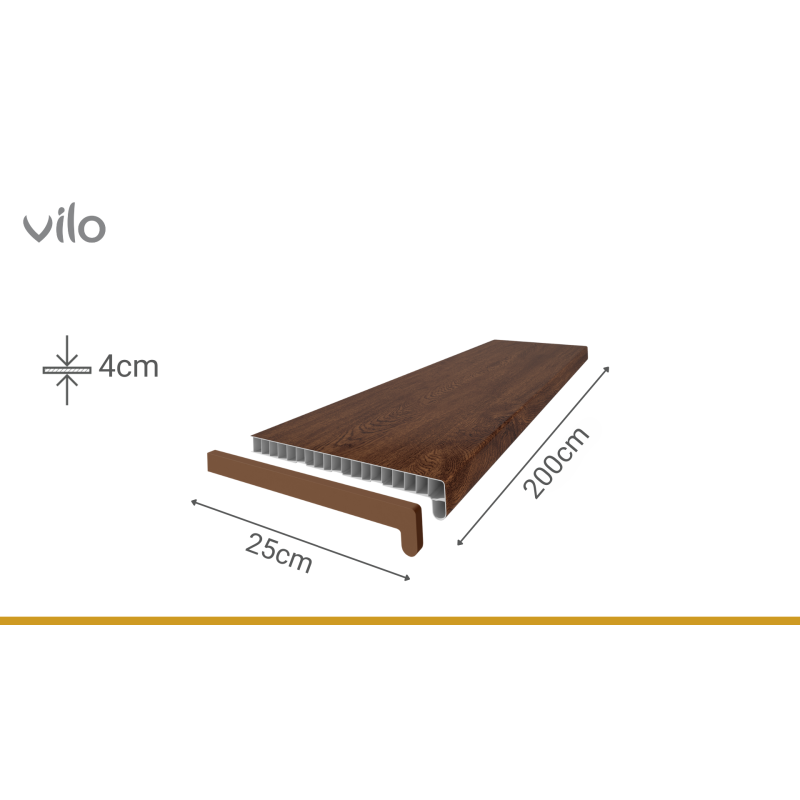 Innenfensterbank Vilo 250/M Nussbaum 2M