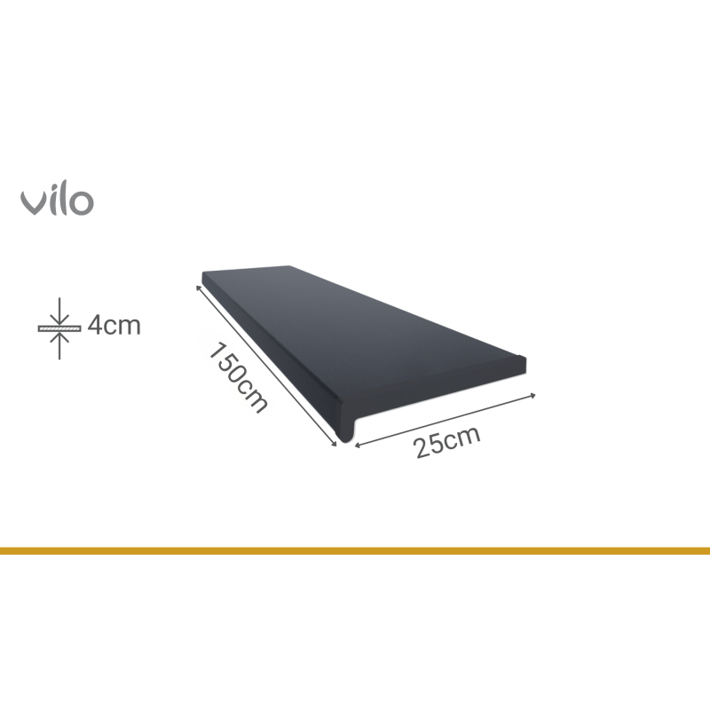 Vnitřní okenní parapet 25 cm x 150 cm antracitový