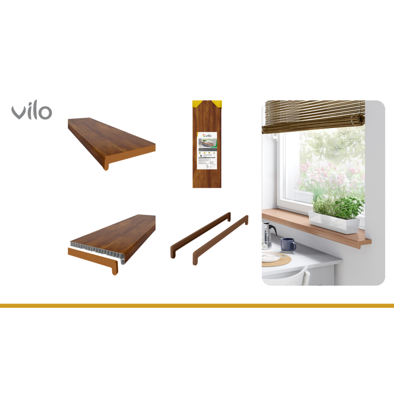 Vilo interior windowsill 30 cm x 250 cm Golden oak