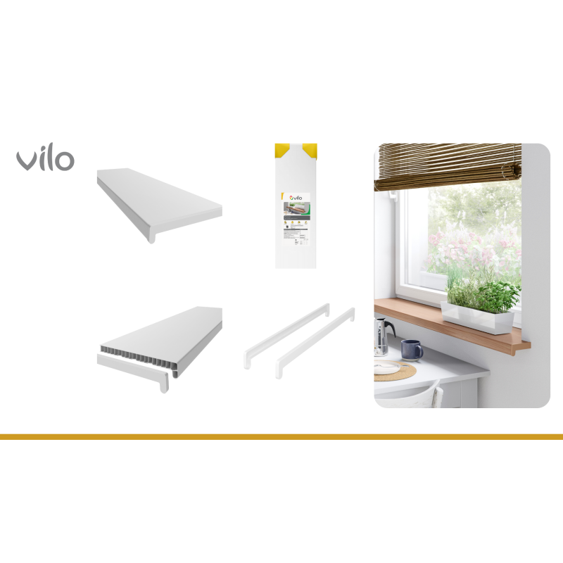 Davanzale interno 30 cm x 200 cm Bianco