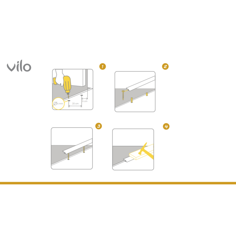 Floor expansion joint strips L30 GOLD 30/186CM