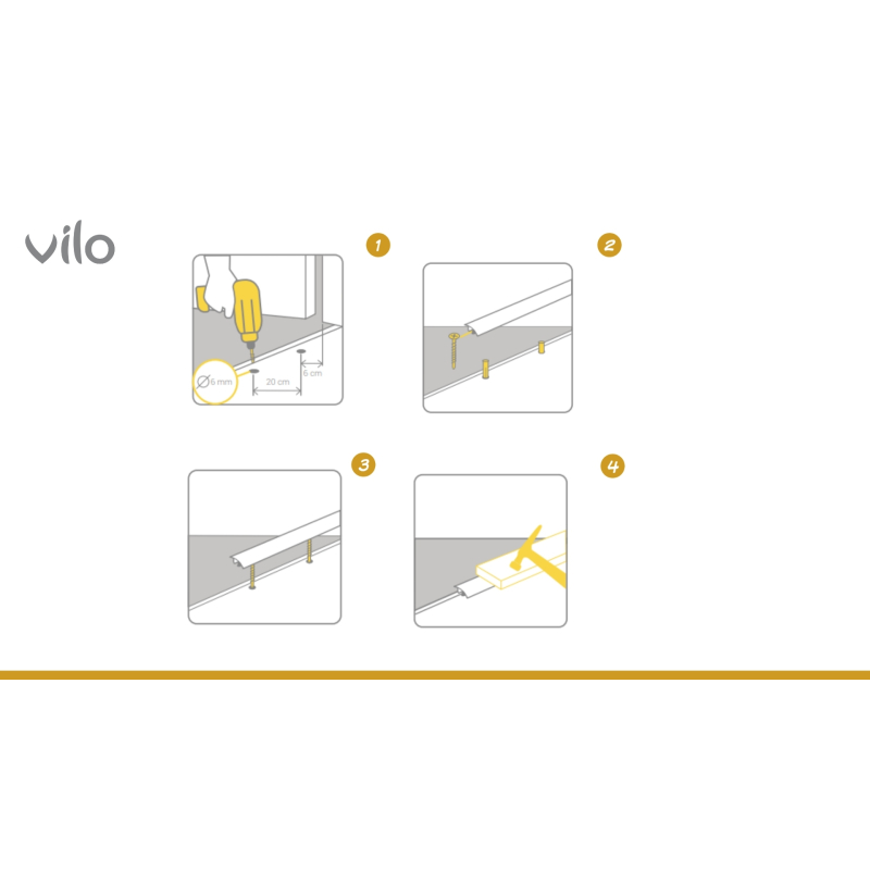 Profilé de joint de dilatation de sol L40 ORZECH MAZ 40/93CM