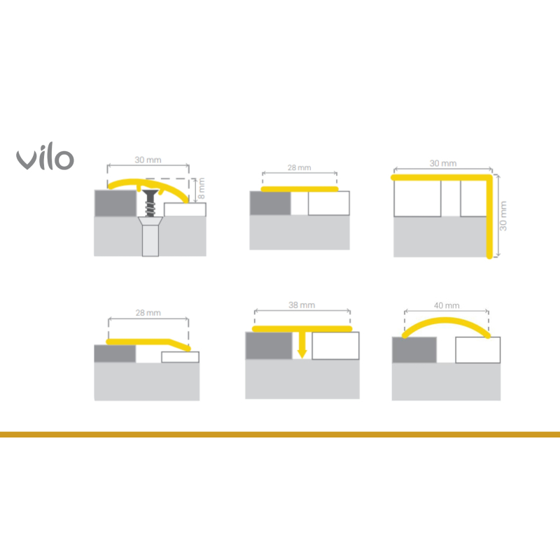 VILO Joint de dilatation L50 93 Argent avec Aluminium