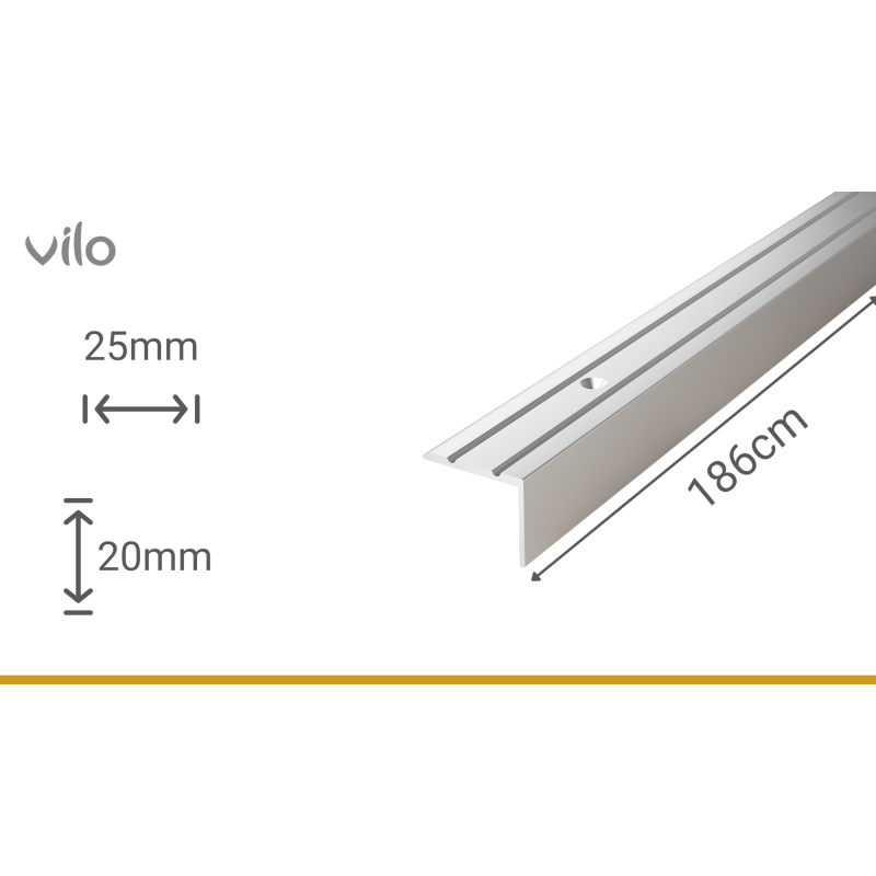 Treppenkante G32 SILBER 25X20/186CM