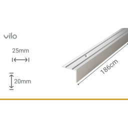 Treppenkante G32 SILBER 25X20/186CM