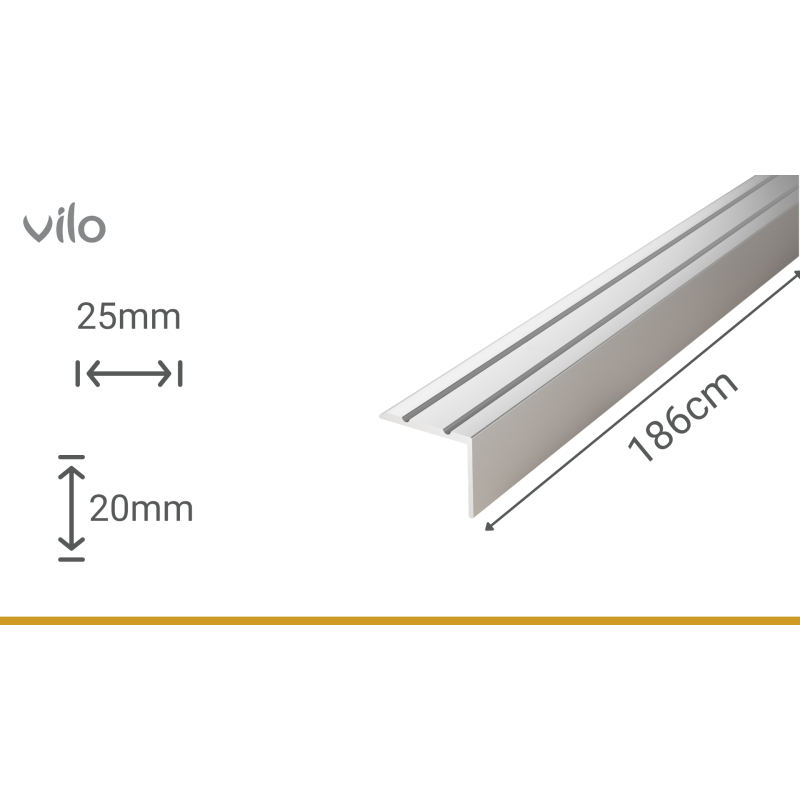Trepiplaat G32/S SILVER 25X20/93CM