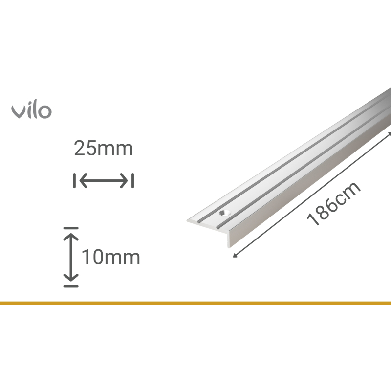 Trepiplaat G326 SILVER 25X10/186CM