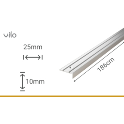 Наконечник для сходів G326 SILVER 25X10/186CM