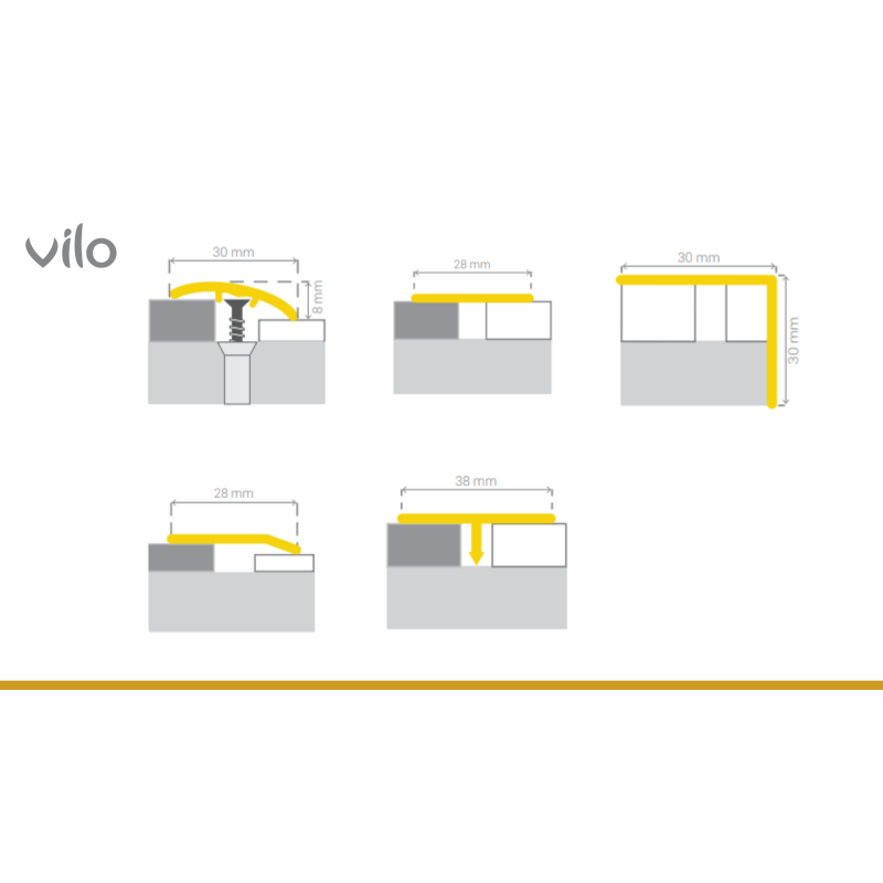 Põrandaliigendiprofiil L30 BLACK 30/93CM