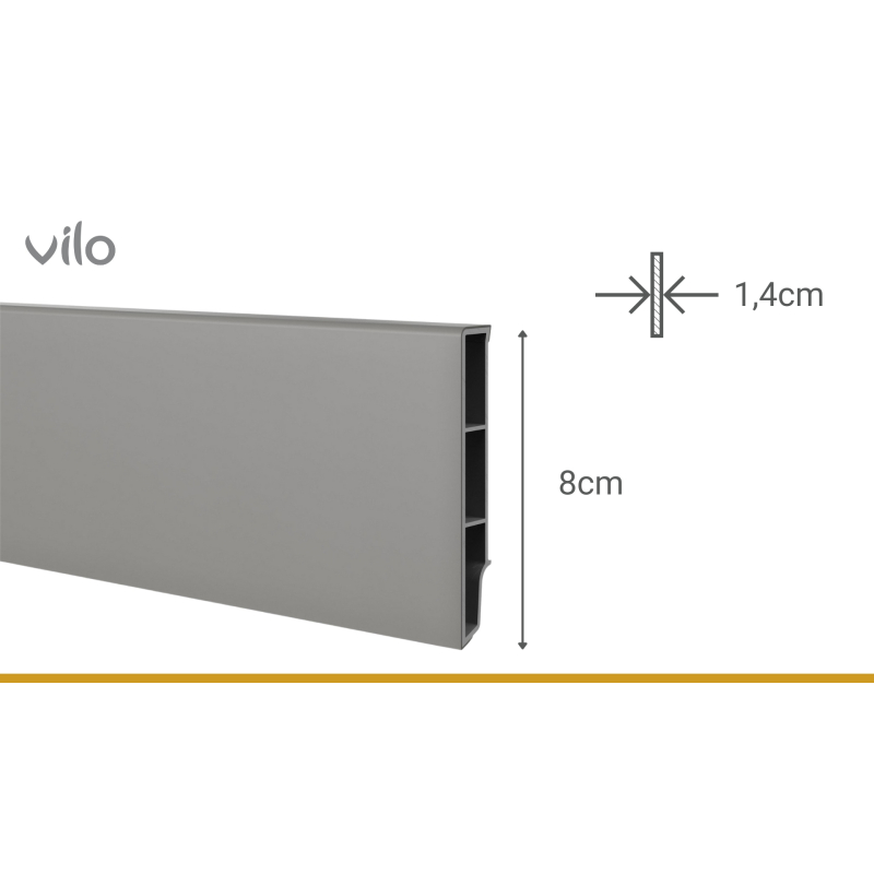 Grīdas apmales dēlis SEMPLA 80 DARK GREY 703 2,4M