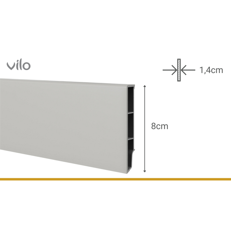 Lišta SEMPLA 80 PALE GREY 704 2,4M