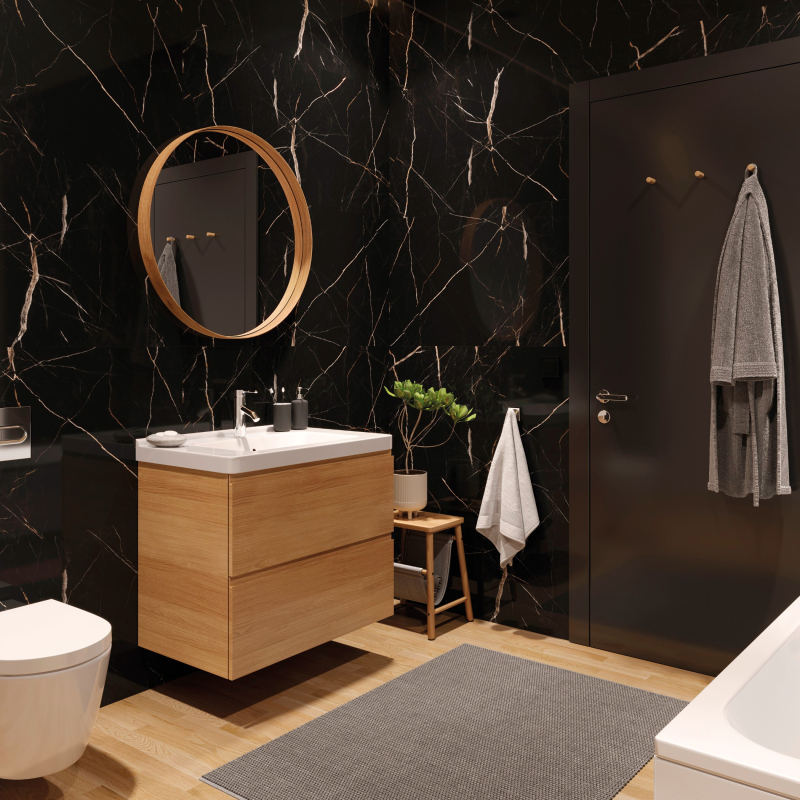 Sienų plokštės SPC 120x60 CALACATTA BLACK (4 vnt.)