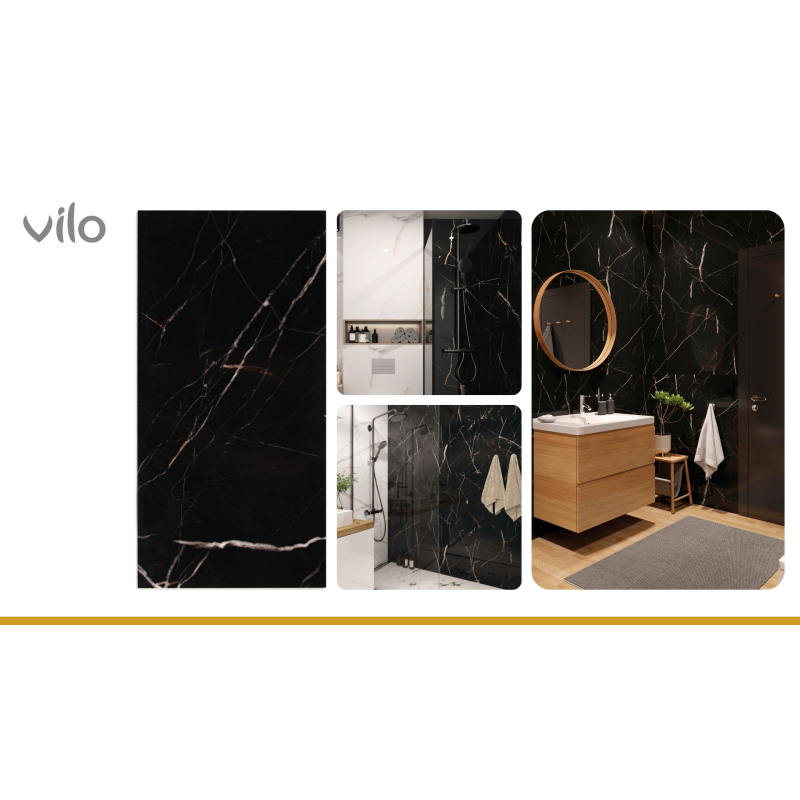 SPC Wandpaneele 120x60 CALACATA BLACK Bundle (4 Stk)