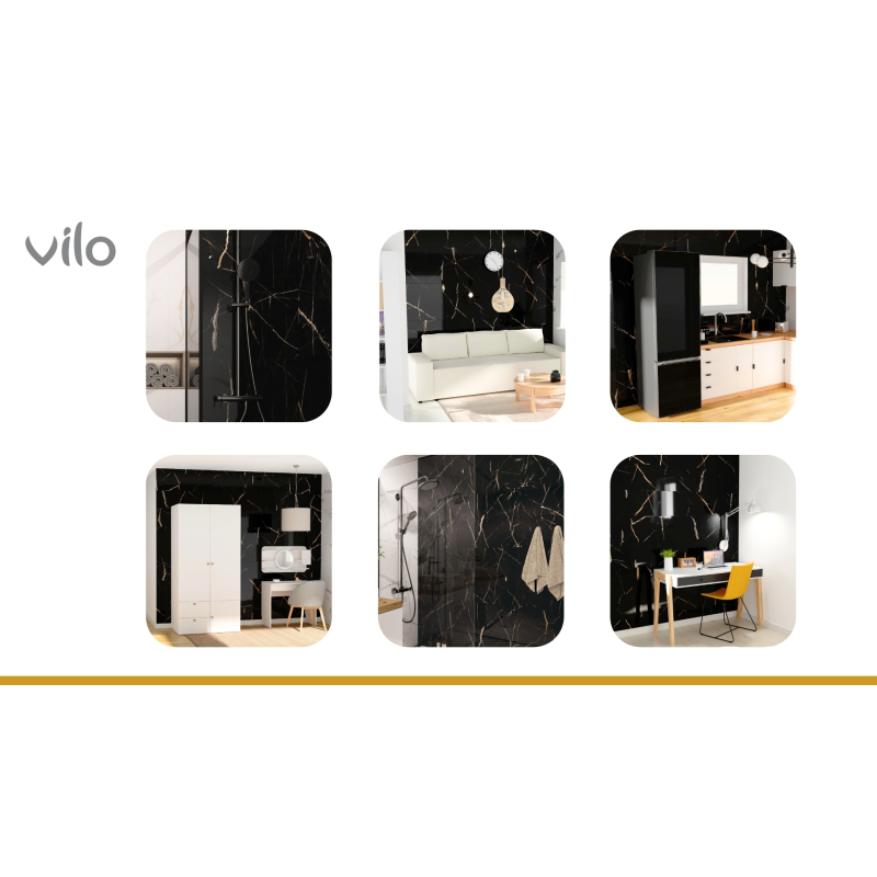 SPC Wandpaneele 120x60 CALACATA BLACK Bundle (4 Stk)