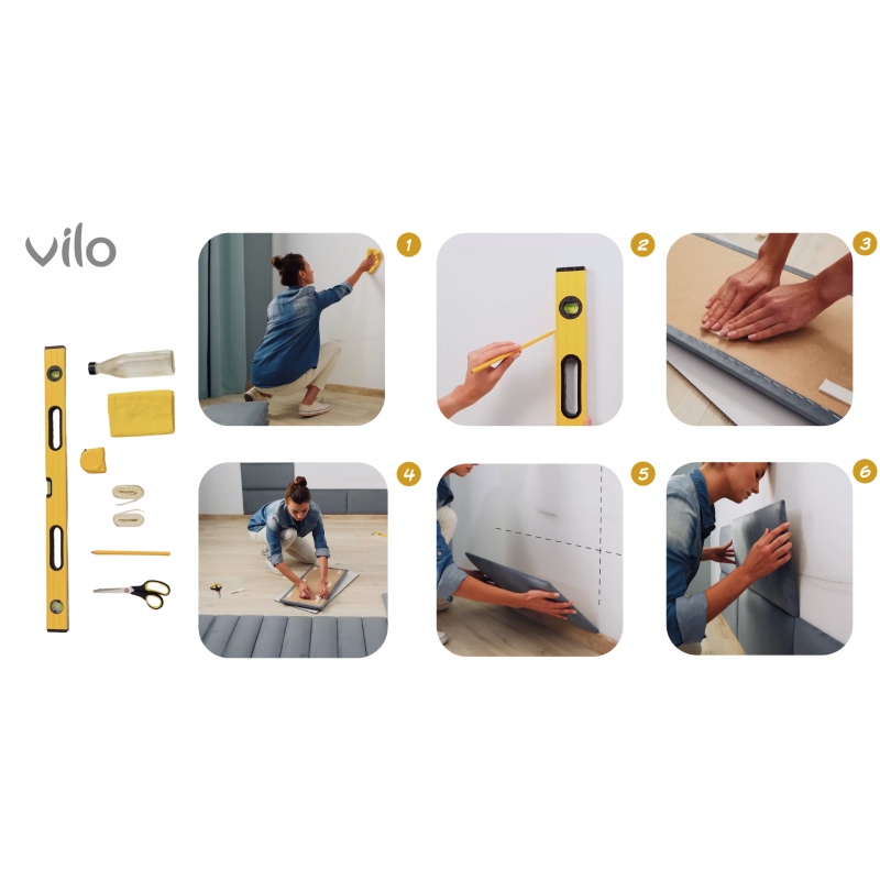 Polsterdatud paneelid 30X60 MUSTARD