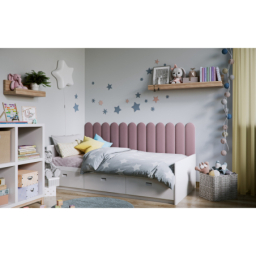 Čalouněné panely 15X60 OVAL pudrově růžové