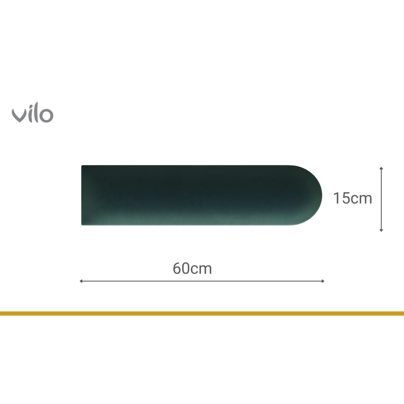 Gepolsterte Platten 15X60 OVAL BUT. GRÜN