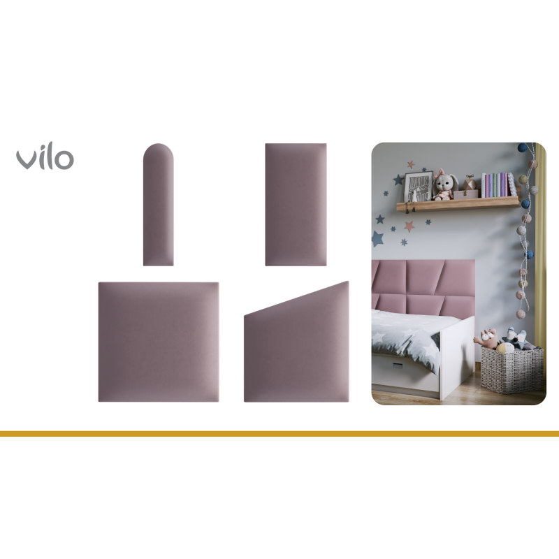 Upholstered panels 30X35 GEO powder pink