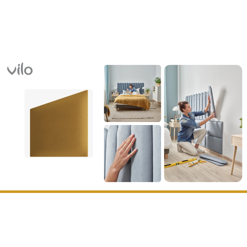 Polsterdatud paneelid 30X35 GEO MUSTARD