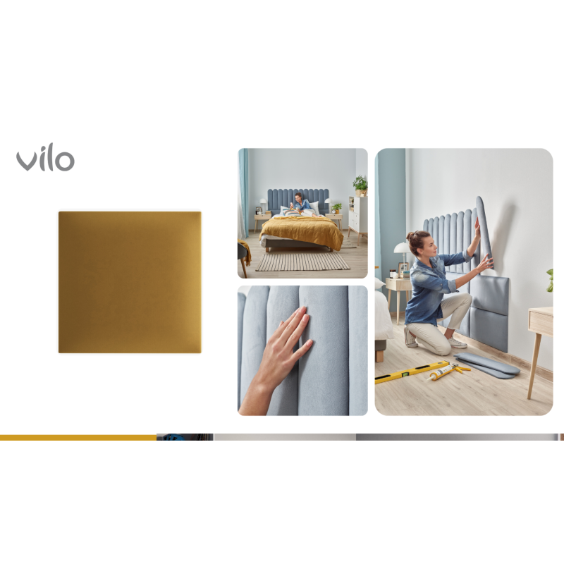 Polsterdatud paneelid 30X30 MUSTARD