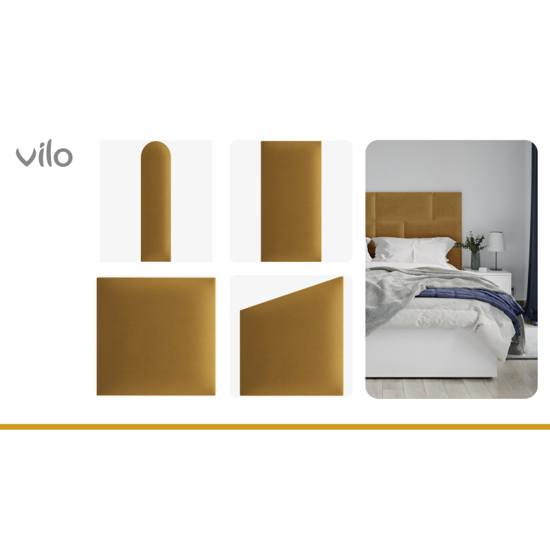 Čalouněné panely 30X30 MUSTARD