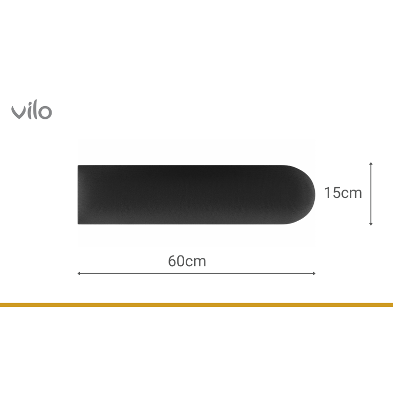 Paneles tapizados 15X60 OVAL NEGRO