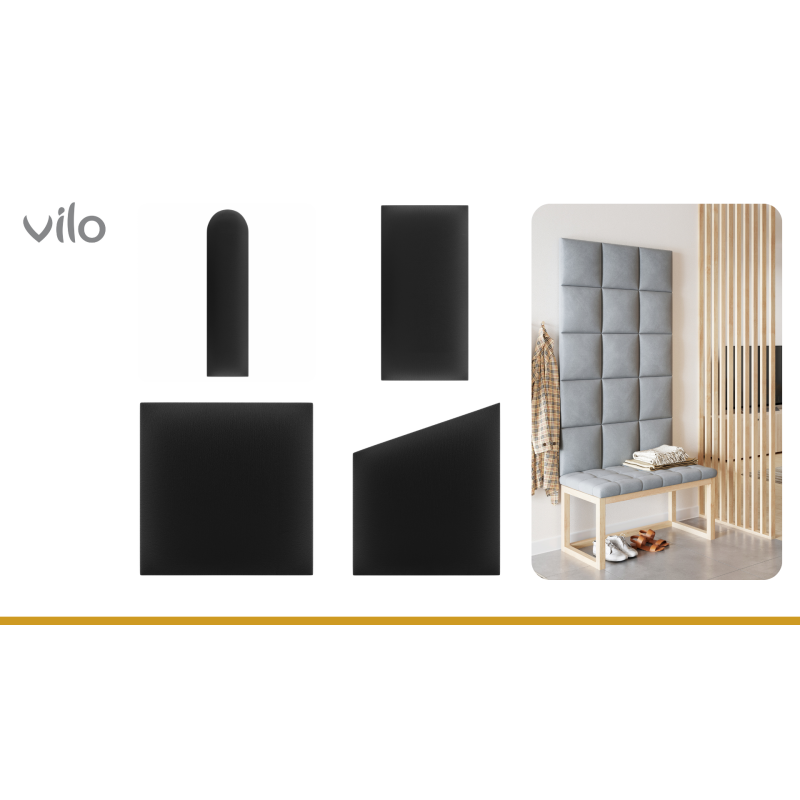 Čalouněné panely 30X30 BLACK