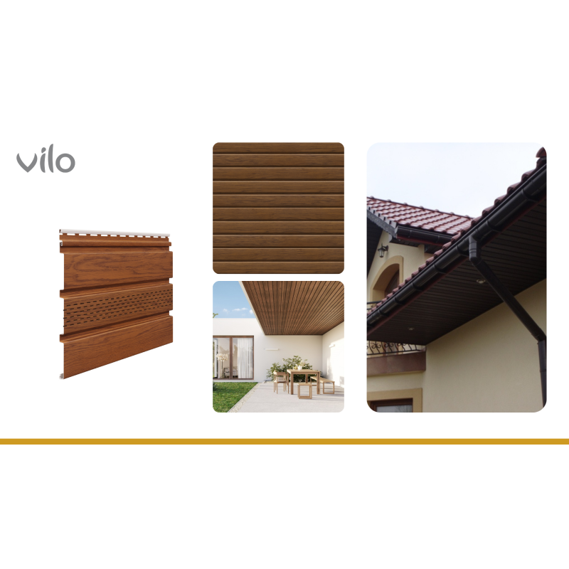 Soffitipaneel perforatsiooniga SV 07 Kuldne tamm (10 tk)