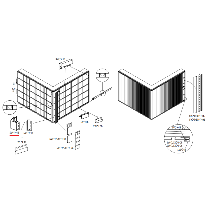 External corner SV-12 Cream 3,05M 5pcs