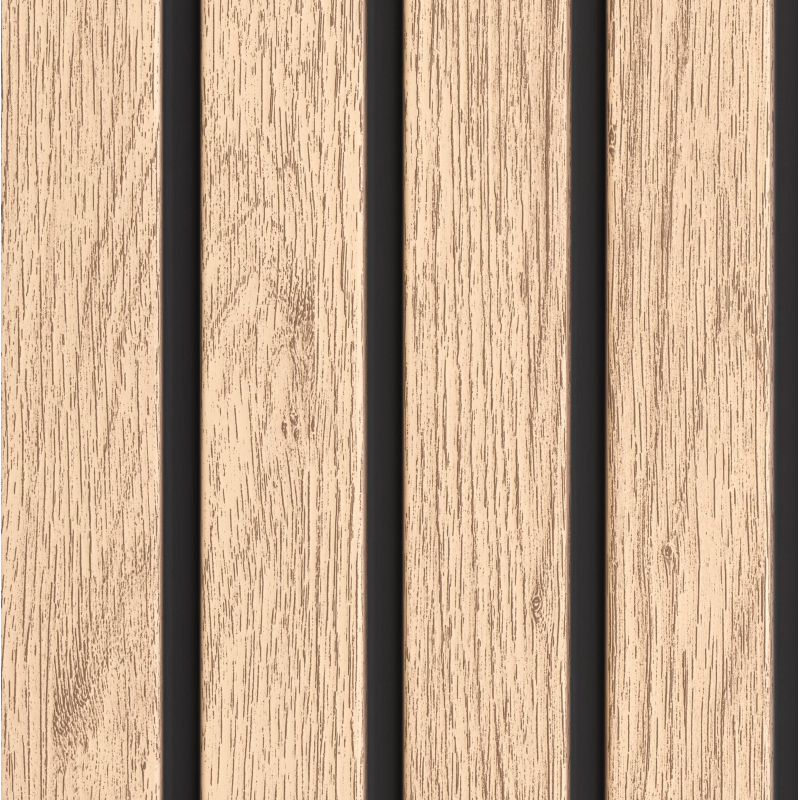 Fronto SVP chêne clair V-Lamelles noires - 10 pièces