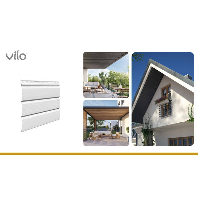 Soffit panel with perforation SV 07 White (10pcs)