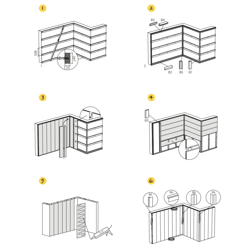 Dekoratīvie sienas paneļi ECOLINE 25cm x 265cm BALTS STIKLS