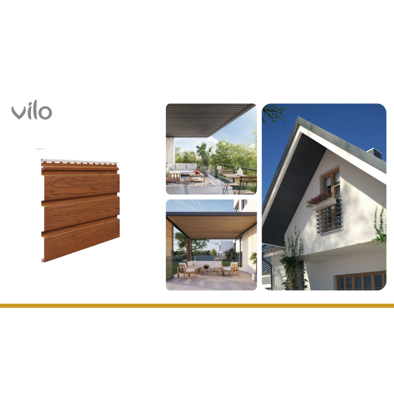 Soffitipaneel ilma perforatsioonita SV 08 Kuldne tamm (10 tk)