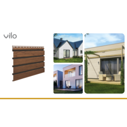 VILO Walnuss PVC-Fassaden- und Untersichtsplatten 4 Stk.