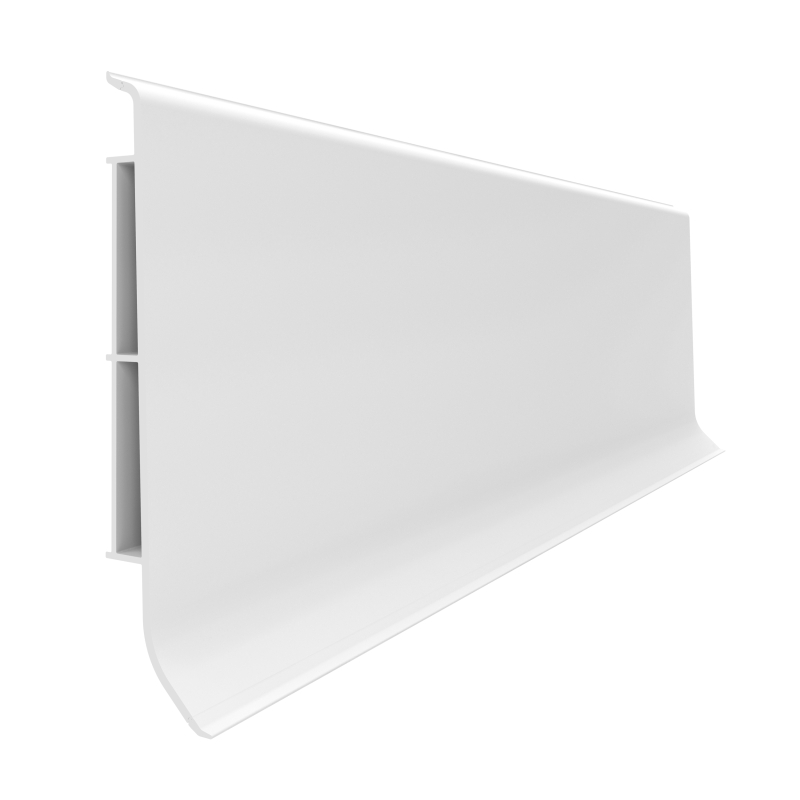 Vilo Sample: LINELA 401 WHITE Skirting Board – Plinth Profile – Waterproof PVC