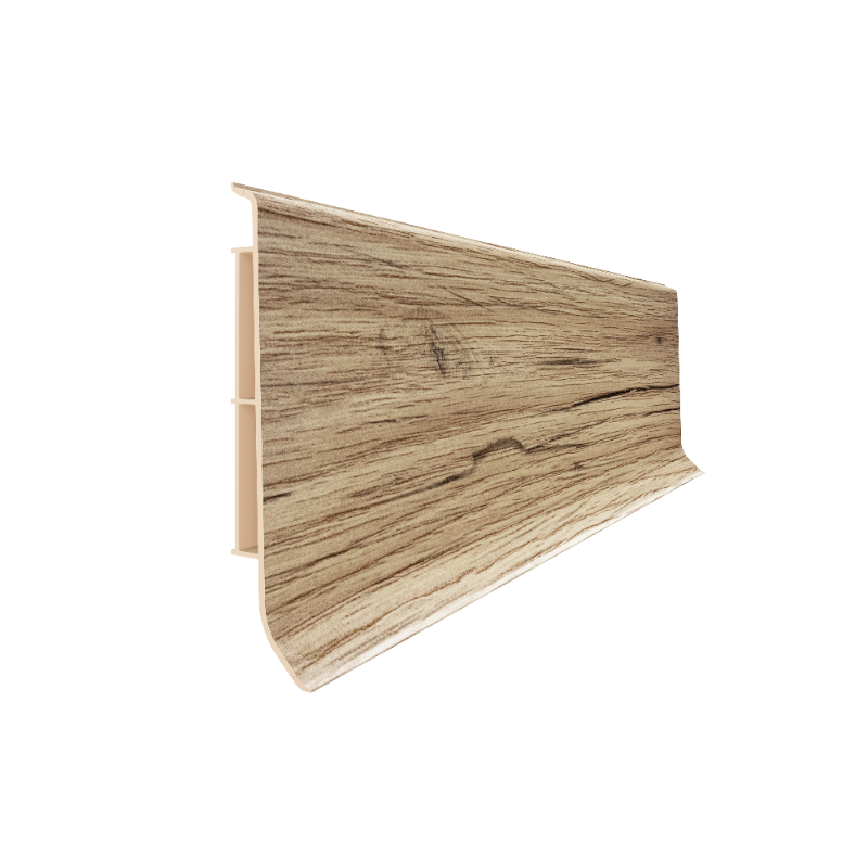 Vilo Sample: LINELA 402 WELLINGTON OAK Skirting Board – Plinth Profile – Waterproof PVC