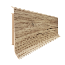 Vilo Sample: LINELA 402 WELLINGTON OAK Skirting Board – Plinth Profile – Waterproof PVC