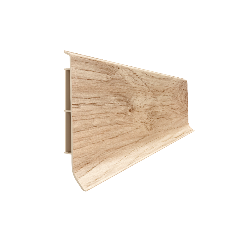 Vilo Sample: LINELA 405 MELBOUR Oak skirting board. Plinth Profile, Water-resistant PVC