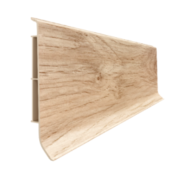 Vilo Sample: LINELA 405 MELBOUR Oak skirting board. Plinth Profile, Water-resistant PVC