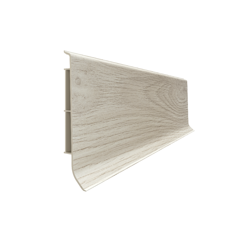Vilo Sample: LINELA 408 Brisban Oak Skirting Board – Plinth Profile – Waterproof PVC