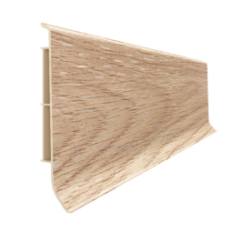 Vilo Sample: LINELA 410 ADELAIDE OAK Skirting Board – Plinth Profile, Water-resistant PVC