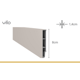 Vilo Sempla 710 Skirting Board, Cashmere, Plinth, Profile, Waterproof PVC
