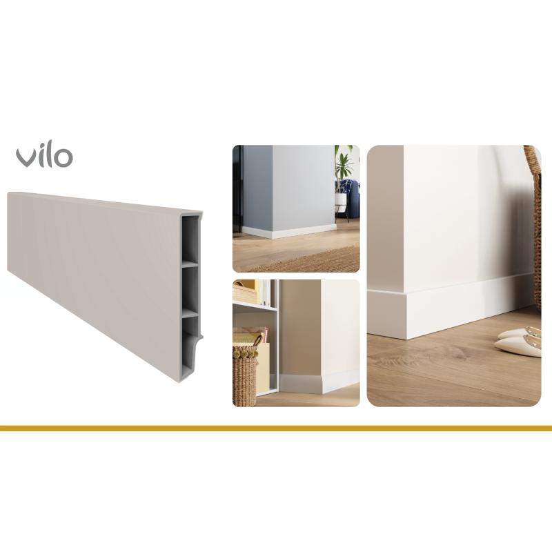 Vilo Sempla 710 Skirting Board, Cashmere, Plinth, Profile, Waterproof PVC