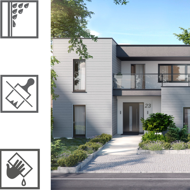 Vilo Sample: Kerrafront façade cladding – KF FS-302 façade slats – External façade slats – Siding panels