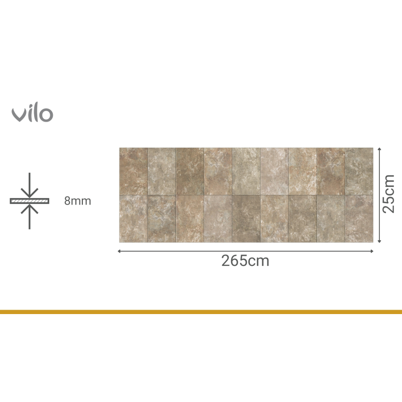 Panele Ścienne PCV do Kuchni Łazienki 265x25cm Próbka PANELE ŚCIENNE PCV DEKORACYJNE VILO