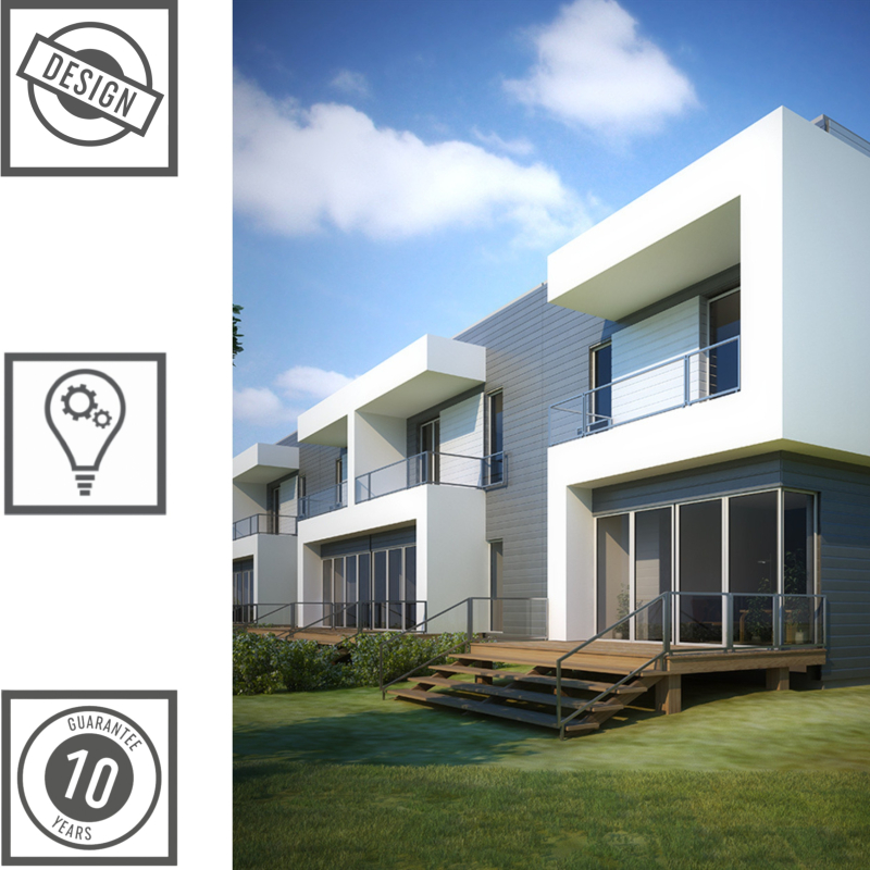 Vilo Sample: Kerrafront façade cladding – KF FS-201 façade slats – External façade slats – Siding panels