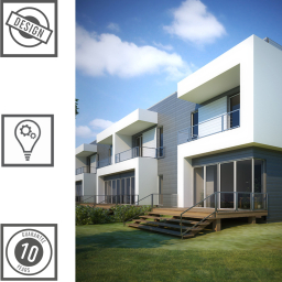 Vilo Sample: Kerrafront façade cladding – KF FS-201 façade slats – External façade slats – Siding panels