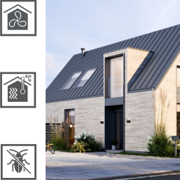Vilo Sample: Kerrafront façade cladding, façade slats, external façade slats, cladding panels