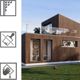 Vilo Sample: Kerrafront façade cladding, façade slats, external façade slats, cladding panels