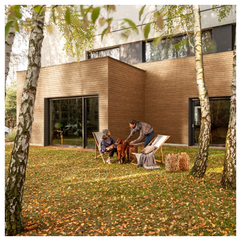 Vilo Sample: Kerrafront façade cladding, façade slats, external façade slats, cladding panels